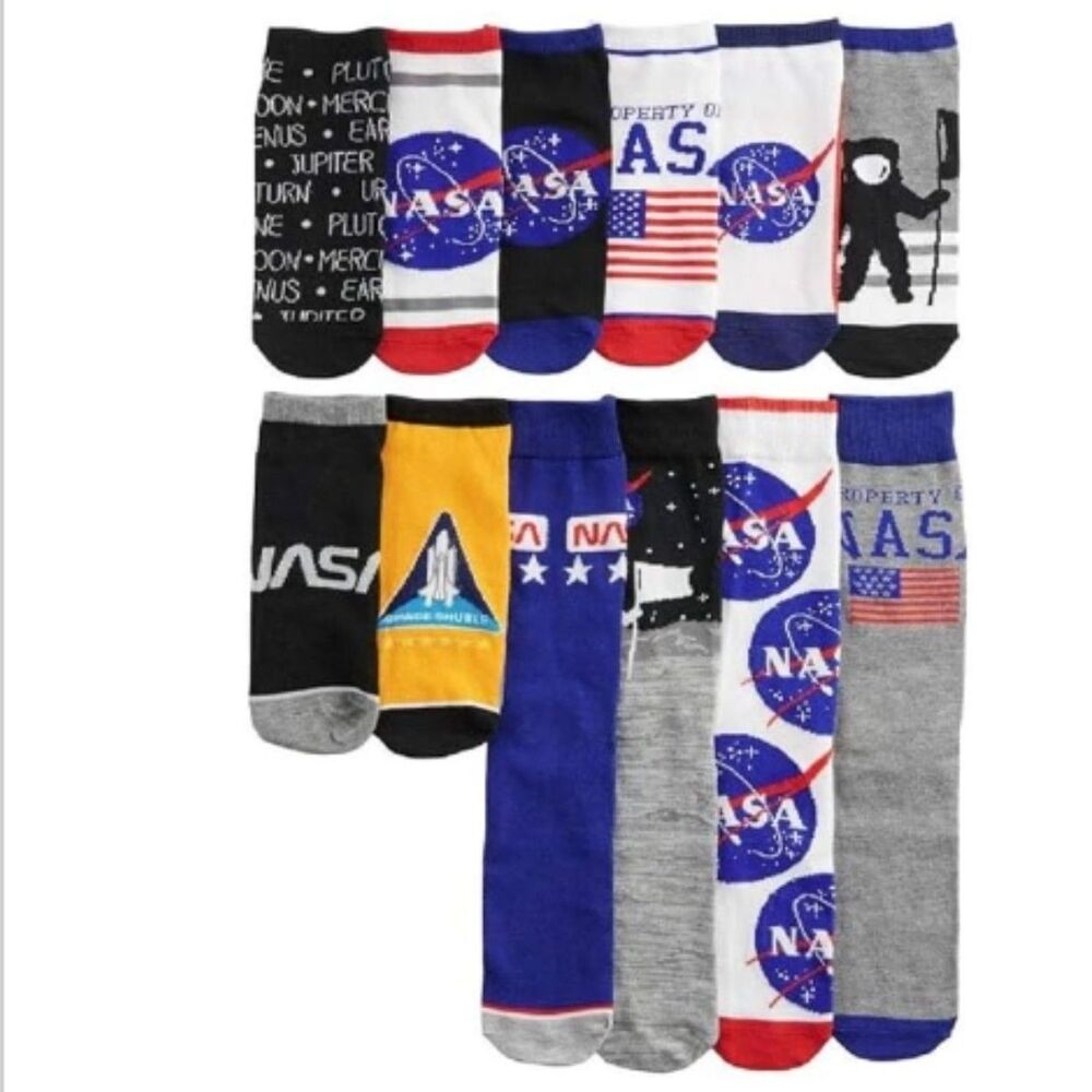 NASA- 12 Days of Socks Advent Calendar Aldrin Foundation Men's Sock Size 10-13
